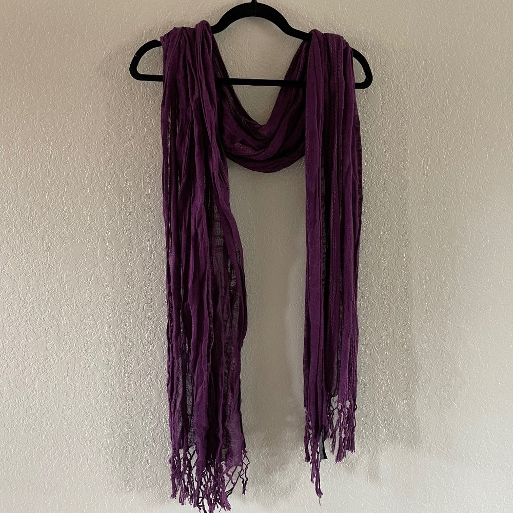 H&M Plum Purple woven Scarf with Fringe